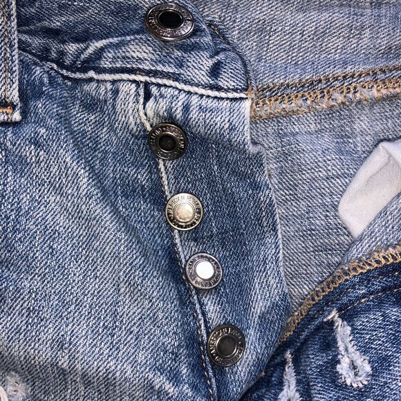 American Eagle Jean Shorts Womens 2 Vintage High-Rise Festival Button Fly Blue - Picture 4 of 9